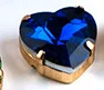 cobalt TopStone сердце Стекло с украшением в виде кристаллов с золотым схватка на горном хрустале высокое качество, на возраст 12, 14, 16, 18 мм Пришивные бусины платье для изготовления ювелирных изделий - Цвет: cobalt