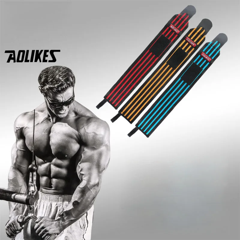

AOLIKES 1PCS Elastic Sport Bandage Wristband hand Gym Support wrist brace Wrap Tennis Cotton Weat band Fitness Powerlifting
