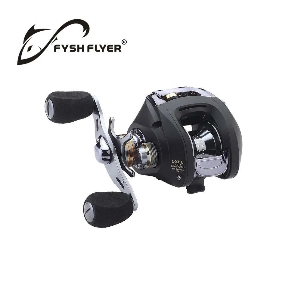 FyshFlyer Baitcasting Рыболовная Катушка 6.3: 1 Reel Центробежный Магнитный Тормоз Углерода