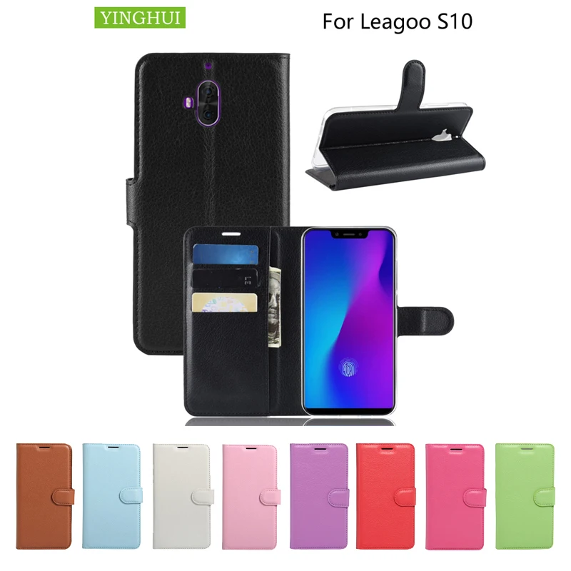 Чехлы для сотовых телефонов Leagoo S10 чехол в полоску личи кожаный флип-кошелек |