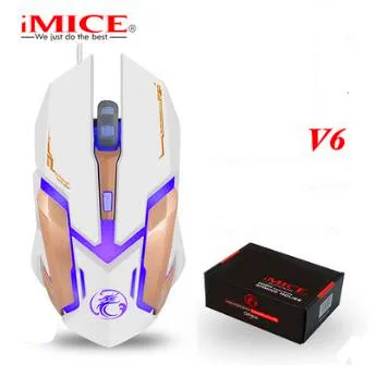 white IMice V6 профессиональная Проводная игровая мышь 3200 dpi 6 кнопок USB Оптический светодиодный свет ноутбук PC Gamer компьютерная мышь игровая мышь#30 - Цвет: white
