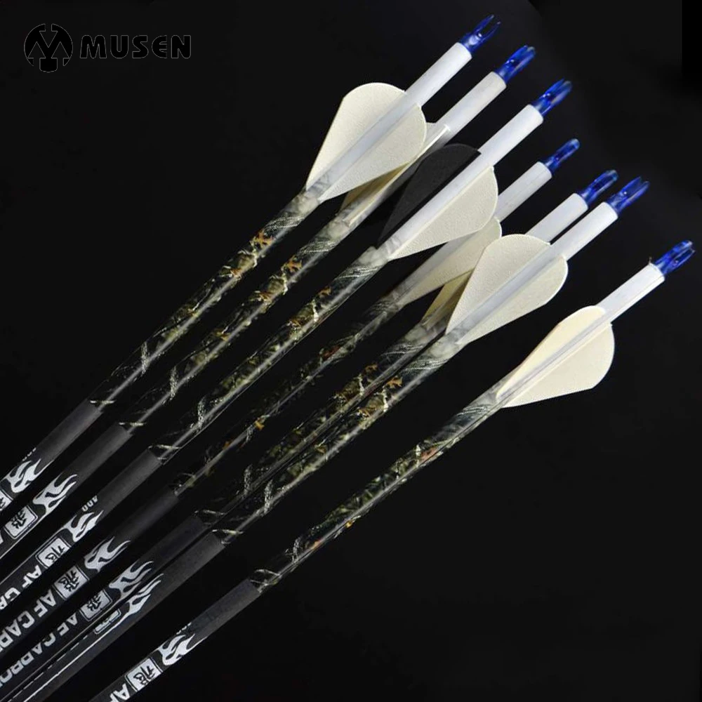

30 Inches Spine 400 Pure Carbon Arrow Archery Arrow for Compound Bow Arrow 7.5mm Carbon Shaft