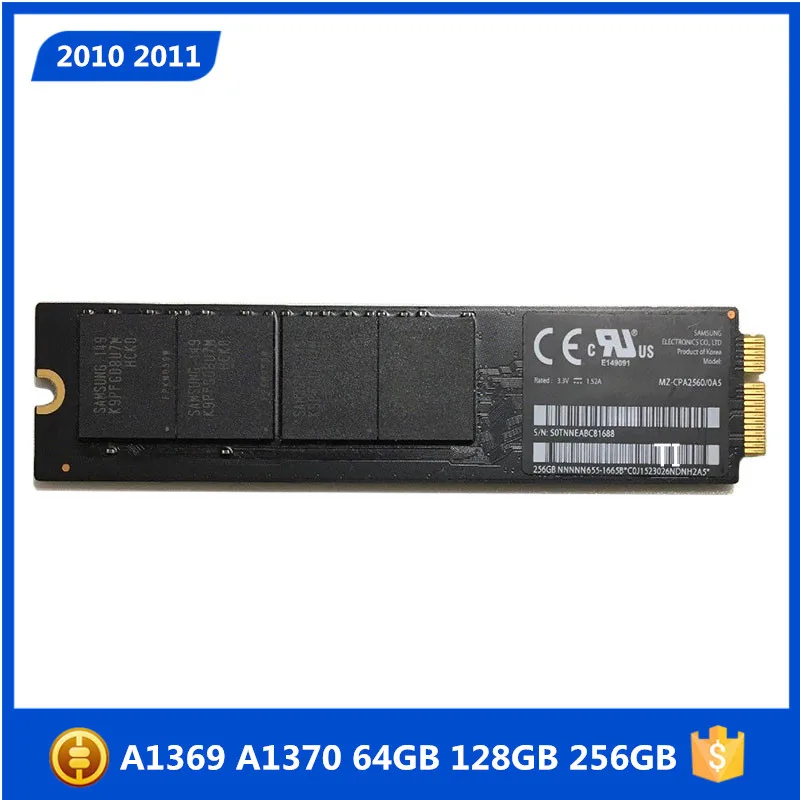 Оригинальный твердотельный накопитель 64 ГБ 128 256 SSD для Macbook Pro Retina A1369 A1370 2010 2011 год