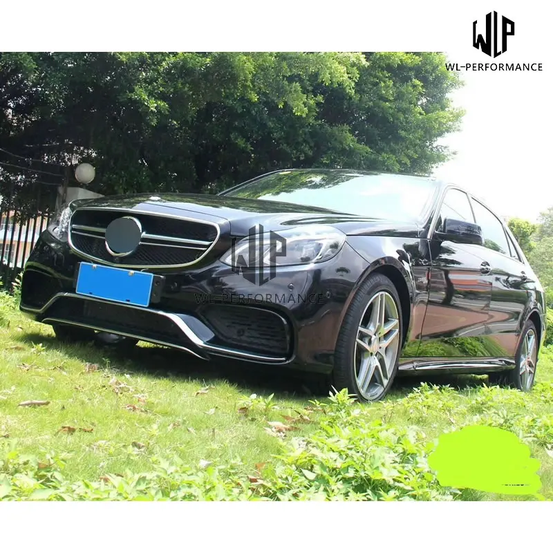W212 E63 FRP Неокрашенный Комплект кузова переднего бампера заднего бампера боковые юбки для Mercedes-Benz W212 E300 AMG стиль 14-16
