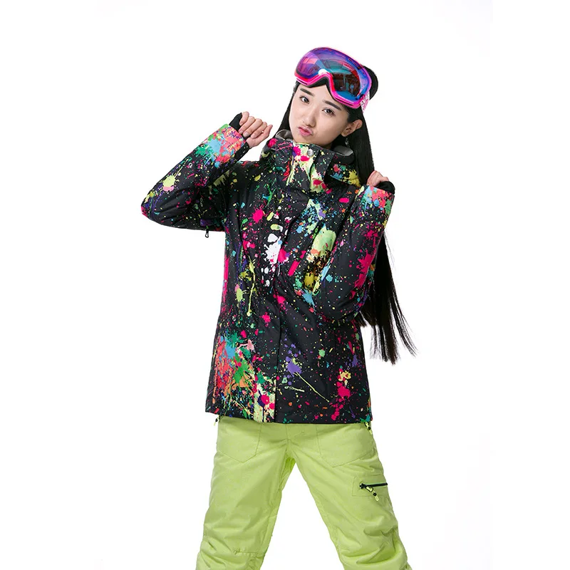 Modern Design Women Skiing Jackets Windproof Waterproof Breathable Cotton Print Girls Snowboarding Clothes | Спорт и развлечения