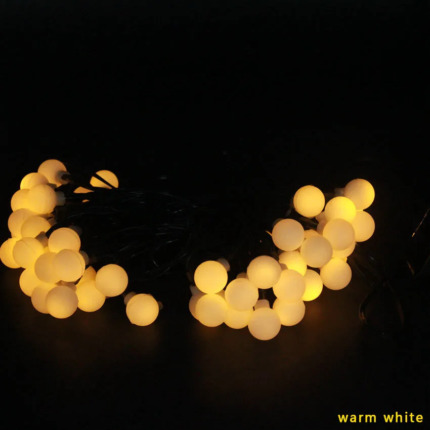 Warm white 20/50/100 светодиодный шар Водонепроницаемый фея строки солнечный светильник на открытом воздухе гирлянда на NI-MH заряжаемая батарея Рождество вечерние Свадебный декор - Испускаемый цвет: Warm white