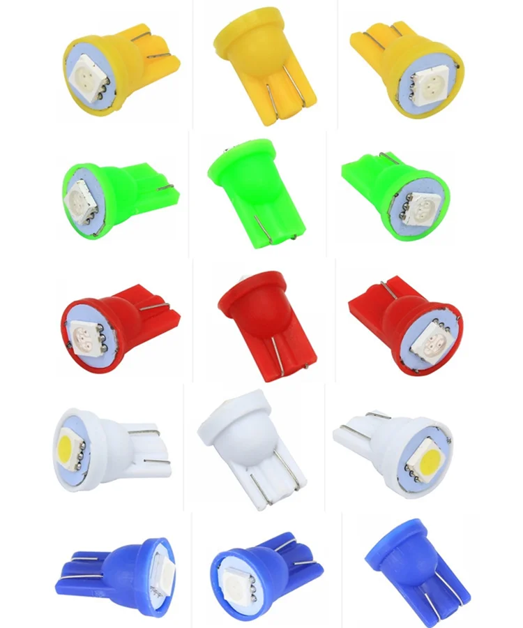 300 шт./лот цветной T10 1SMD 5050 LED 194 168 W5W автомобильный боковой клин задний фонарь для