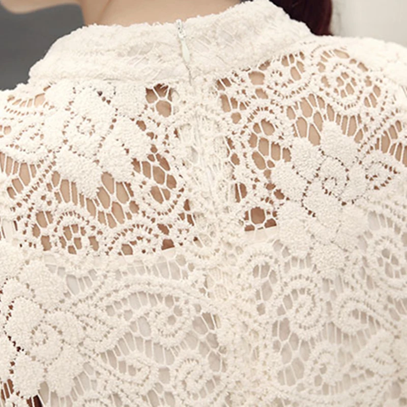 Лето Женская Кружева Холлоу Свободные Dress Casual Sweet Шеи O Пуловеры Three Четверти Рукав