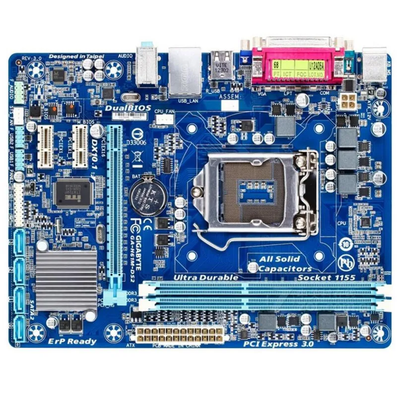 Б/у оригинальная материнская плата H61 для Gigabyte GA-H61M-DS2 DDR3 LGA1155 H61M-DS2  Компьютеры | Материнские платы -32719216624