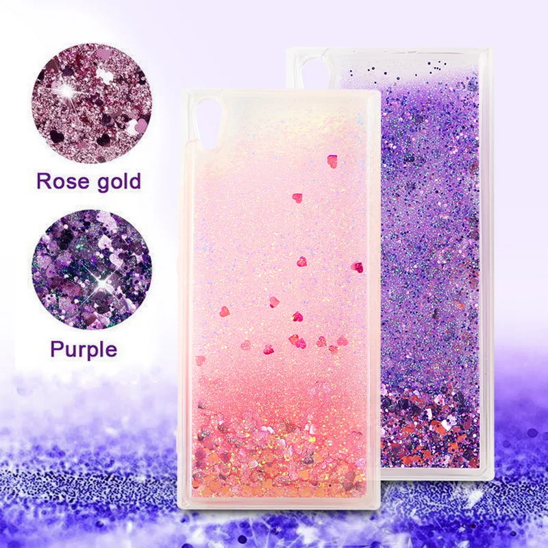 NOWAL Liquid Quicksand Stars Love Heart Glitter Case For Sony Xperia XA2 XZ2 L1 XA XA1 Ultra XZ1 Compact XZ Premuim Soft Cover |