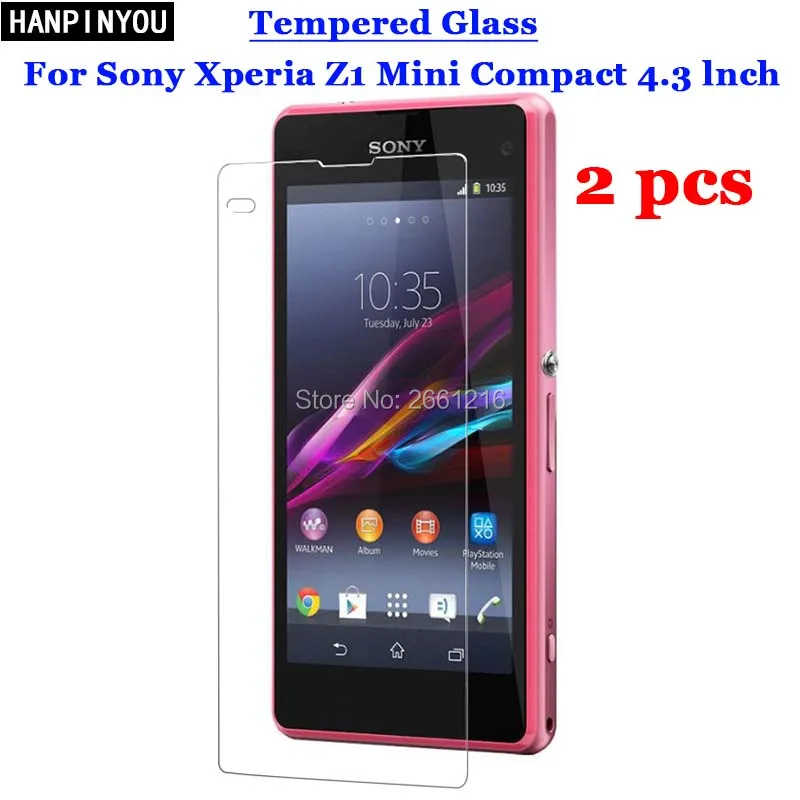 2 шт./лот для Sony Xperia Z1 Mini Закаленное Стекло 9H 2.5D Премиум Защитная пленка экрана Compact