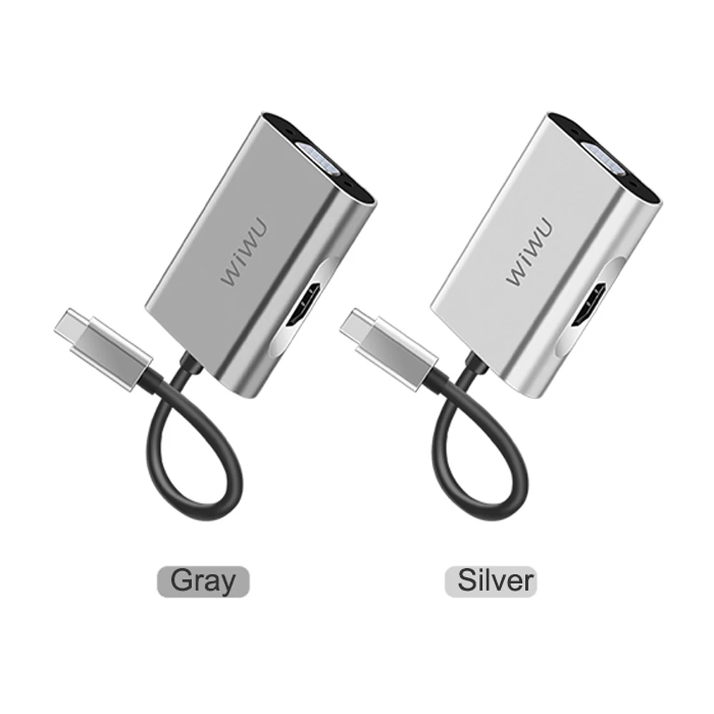 WIWU type-c адаптер HDMI VGA USB C концентратор для MacBook Pro 4 K HDMI Thunderbolt 3 для samsung huawei type-c для VGA usb-концентратор, адаптер