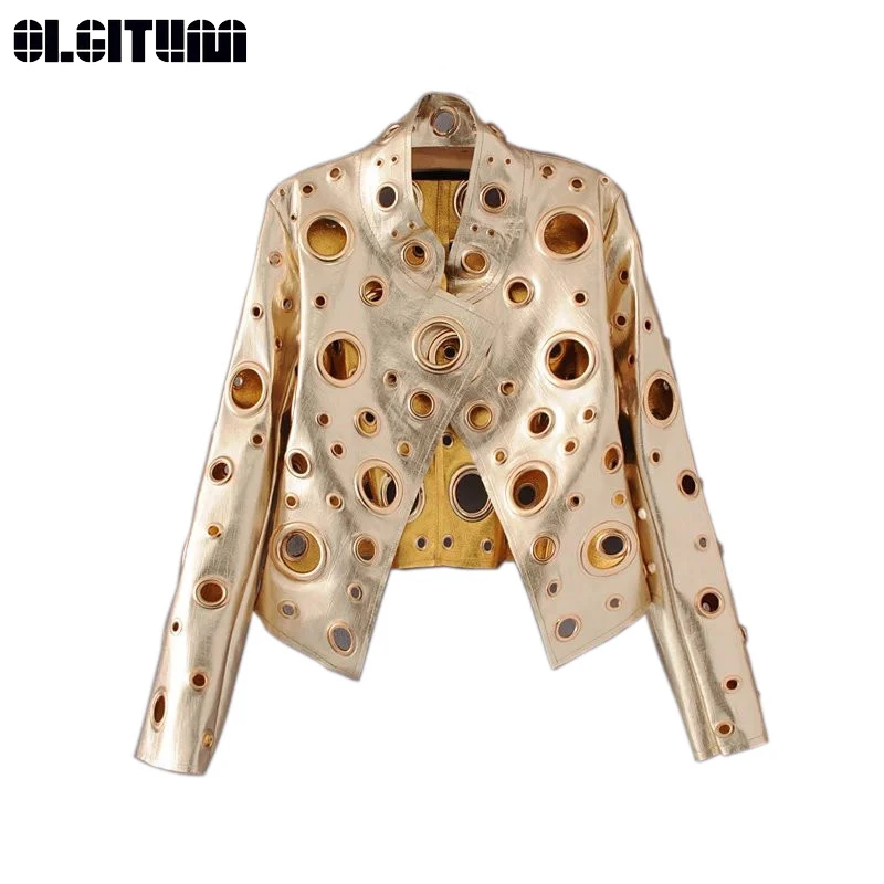 Olgitum новая кожаная одежда Топ 2019 Весенняя индивидуальная Женская куртка из