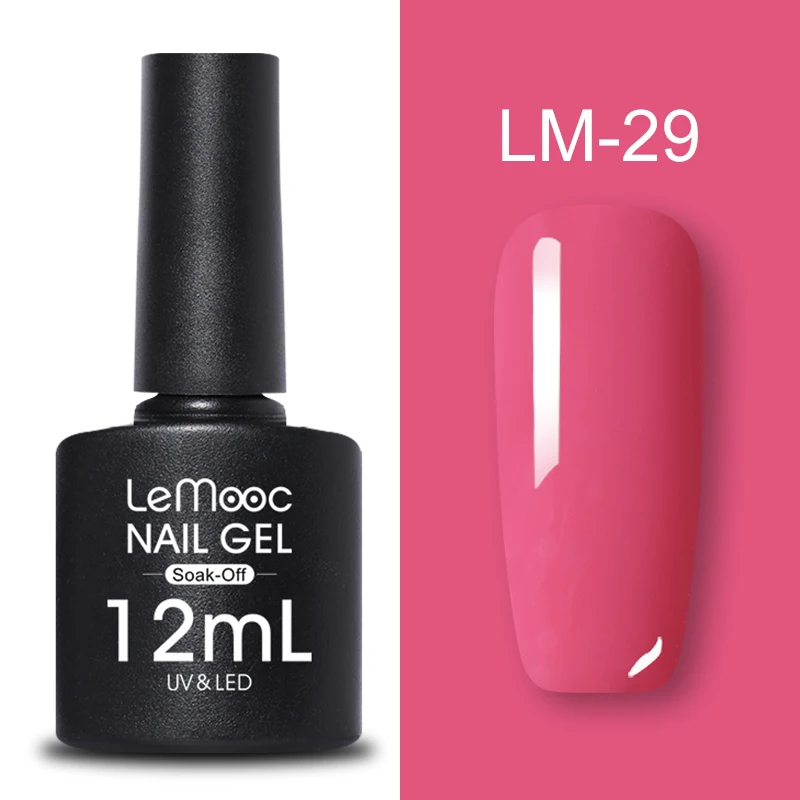 LM-29 LEMOOC, 12 мл, Гель-лак для ногтей, гибридный лак, все для маникюра, блеск для ногтей, верхнее Базовое покрытие, UV Vernis, Полупостоянный лак для ногтей - Цвет: LM-29