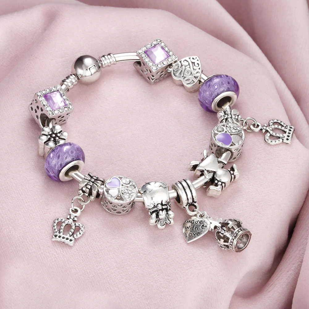 Винтажный серебряный браслет и с бабочкой торт лист Подвеска в виде мотоцикла