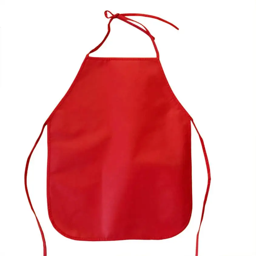 45.65cm Red Кухонные фартуки, аксессуары для детей, водонепроницаемый мультяшный кухонный фартук для приготовления пищи, краски, едят напитки, верхняя одежда, Прямая поставка - Цвет: 45.65cm Red