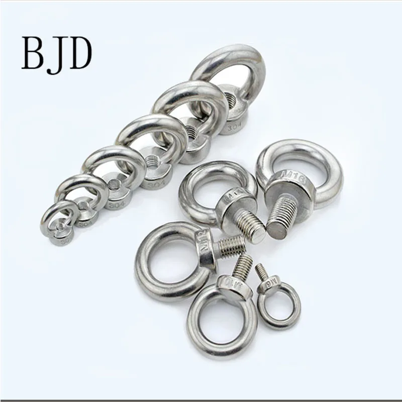 

10pcs M4 stainless steel Eye Nut Stainless Steel Marine Lifting Eye nut Ring Nut Loop Hole for Cable Rope Lifting