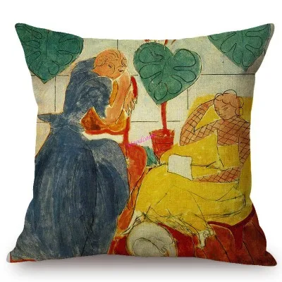 T281-6 Henri Matisse мастерски танцовщица со шляпой радость жизни украшение дома Художественный Диванный чехол для подушки льняная наволочка - Цвет: T281-6