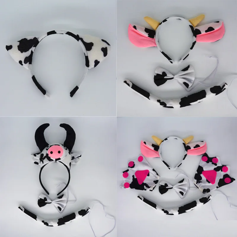 Animal Little Milk Ear Headband Bow Tie Tail Party Cosplay Props For Kids Boy Girl Carnival Halloween Christmas|props cosplay|props girlsprops party