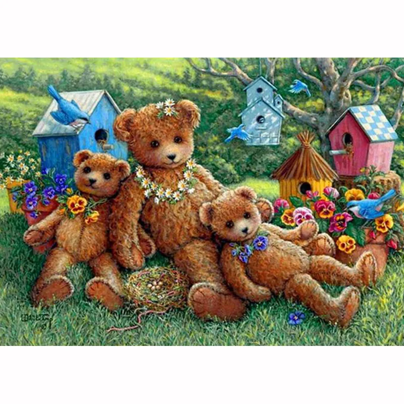 Алмазная вышивка с мультяшным медведем алмазная живопись крестиком полная