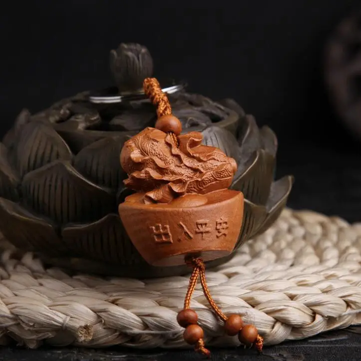 Китайский персиковое дерево резное слово сейф и удачи китайская капуста Yuanbao