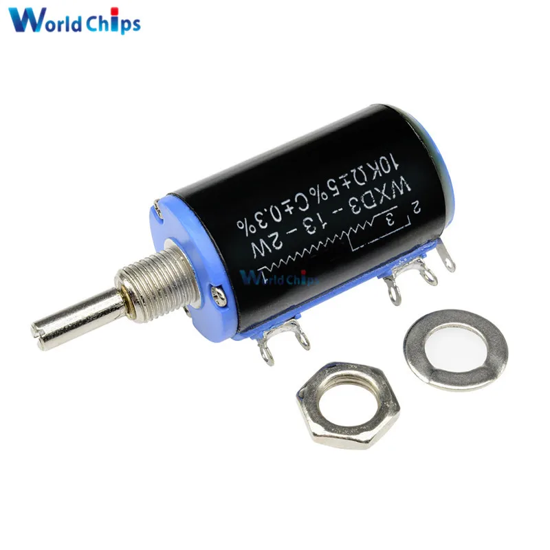 Black Precision WXD3-13-2W 10K ohm WXD3-13 2W Rotary Side Multi-Turn Multiturn Wirewound Linear Potentiometer Diy Kit | Электронные