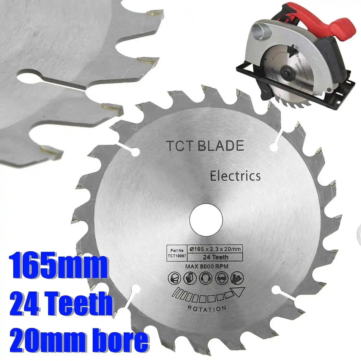 

165 мм 24 зубчатая пила HSS 20 мм дисковая циркулярная пила с редукционными кольцами