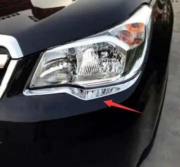 

ABS Plastic Chrome For Subaru Forester 2014 2015 2016 2017 Car Headlamps Eyebrow Cover Trim auto accessories car styling