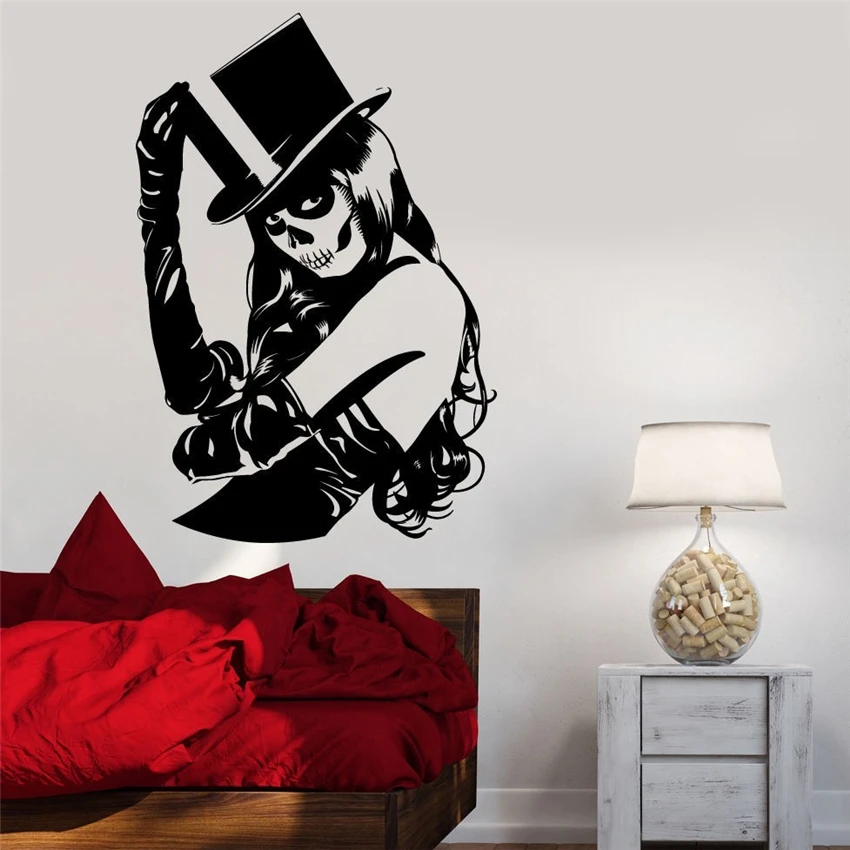 

2018 Time-limited 2017new Skull Girl Sexy Wall Decals Zombie Crippy Art Designed Stickers Special Home Decor Poster M315