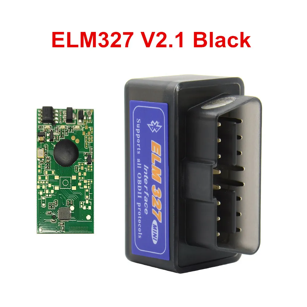 ELM327 V2.1 Black ELM327 V1.5 Bluetooth с чипом PIC18F25K80 OBD2 адаптеры для бортовой диагностики, версия II сканер для Android/PC Поддержка OBD2 протоколы+ ELM327 v2.1 - Цвет: ELM327 V2.1 Black