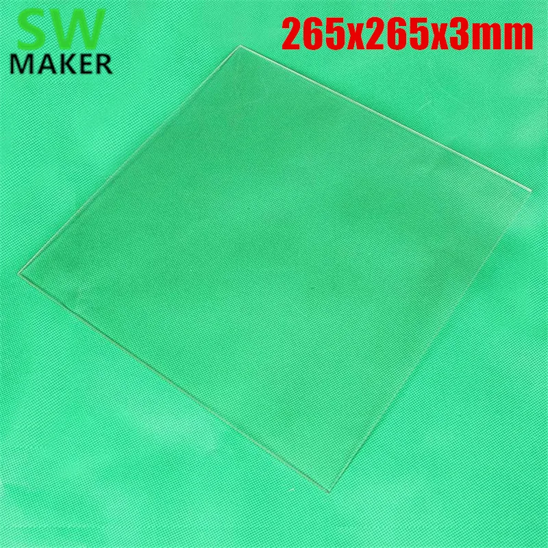

265x265x3 мм 3D принтер сборка пластины боросиликатное стекло 3d принтер прозрачное стекло