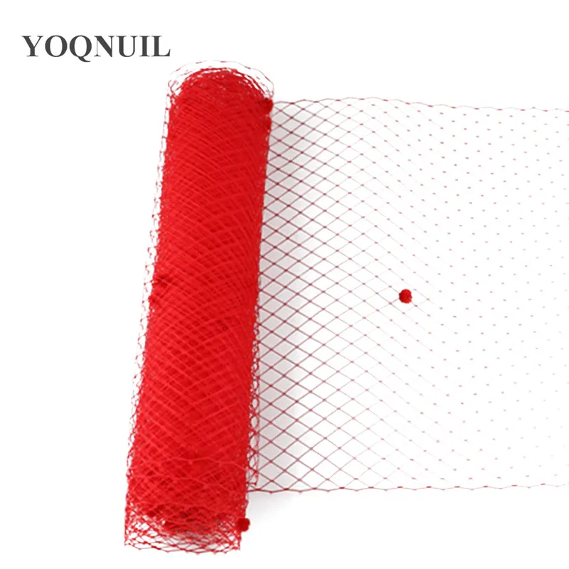 

25CM Red Dot Birdcage Veil Bridal Netting Hair Accessory Millinery Veils Veilling DIY Fabric Fascinator Base Material Headpiece