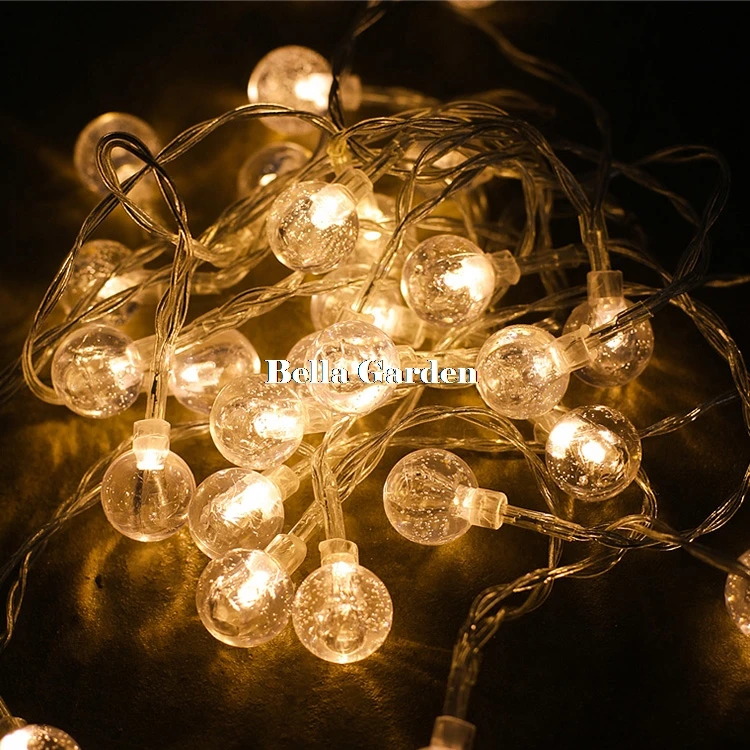 

Novelty Battery 8M 50 LED Crystal Bubble Balls String Lights Wedding Christmas Garland patio Outdoor decoration Luminary Twinkle