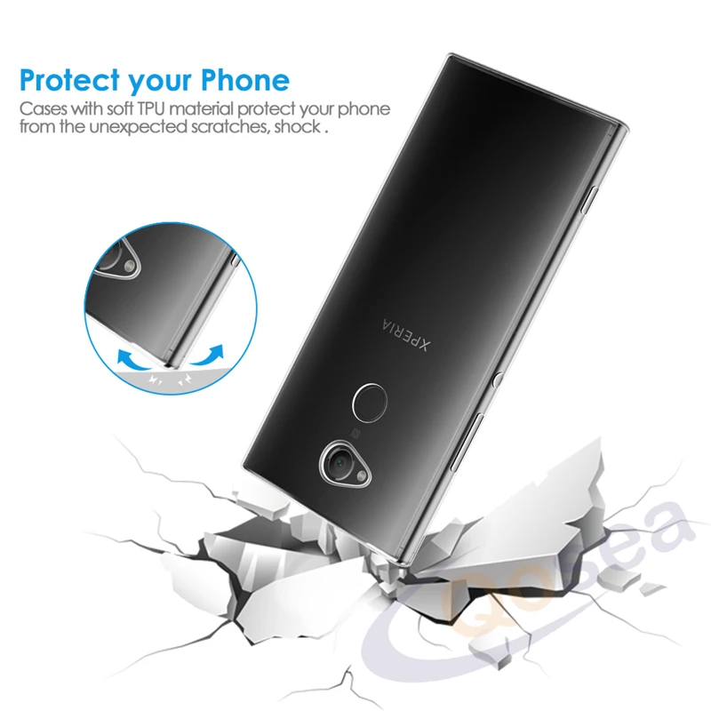 Qosea For Sony Xperia XA2 Ultra Case Shockproof Clear Transparent Slim Silicone Soft TPU Protective Cover |