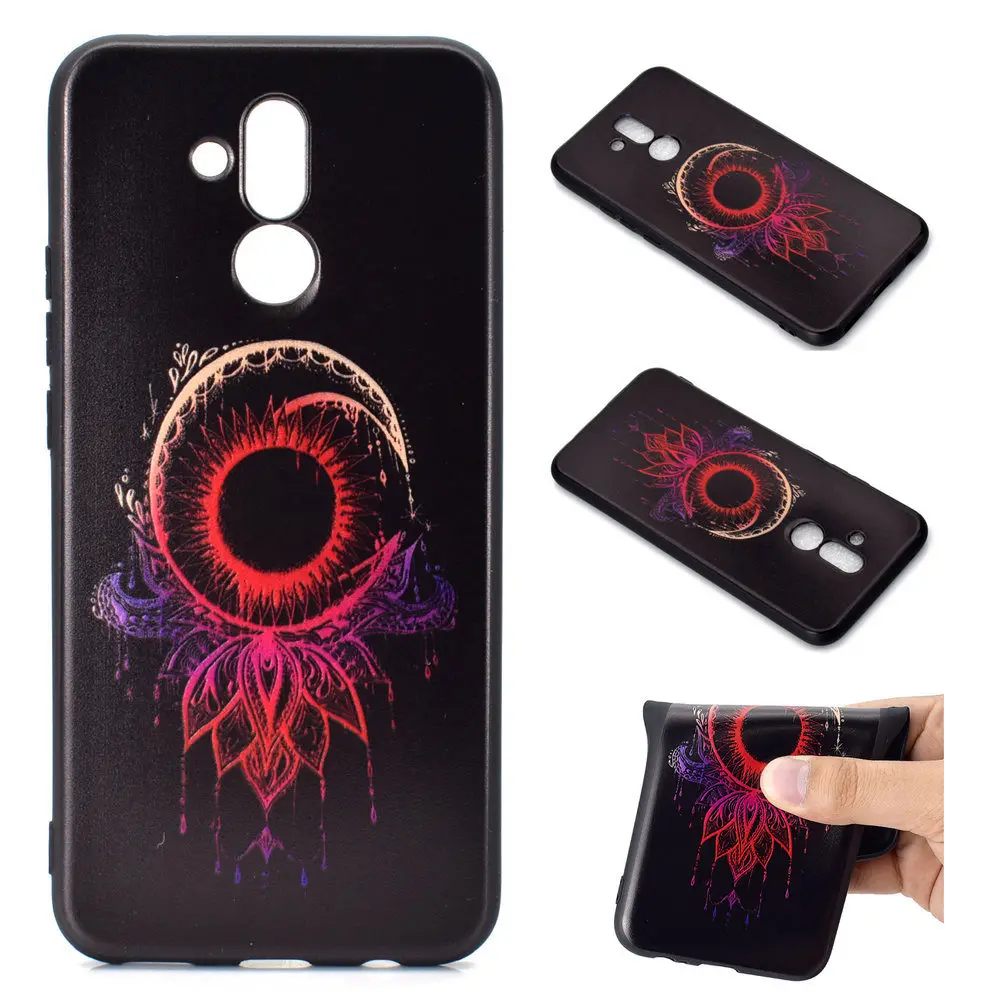 For Huawei Mate 20 lite Luxury Black 3D Painted Cases Cover Relief Full Protection Phone Coque |