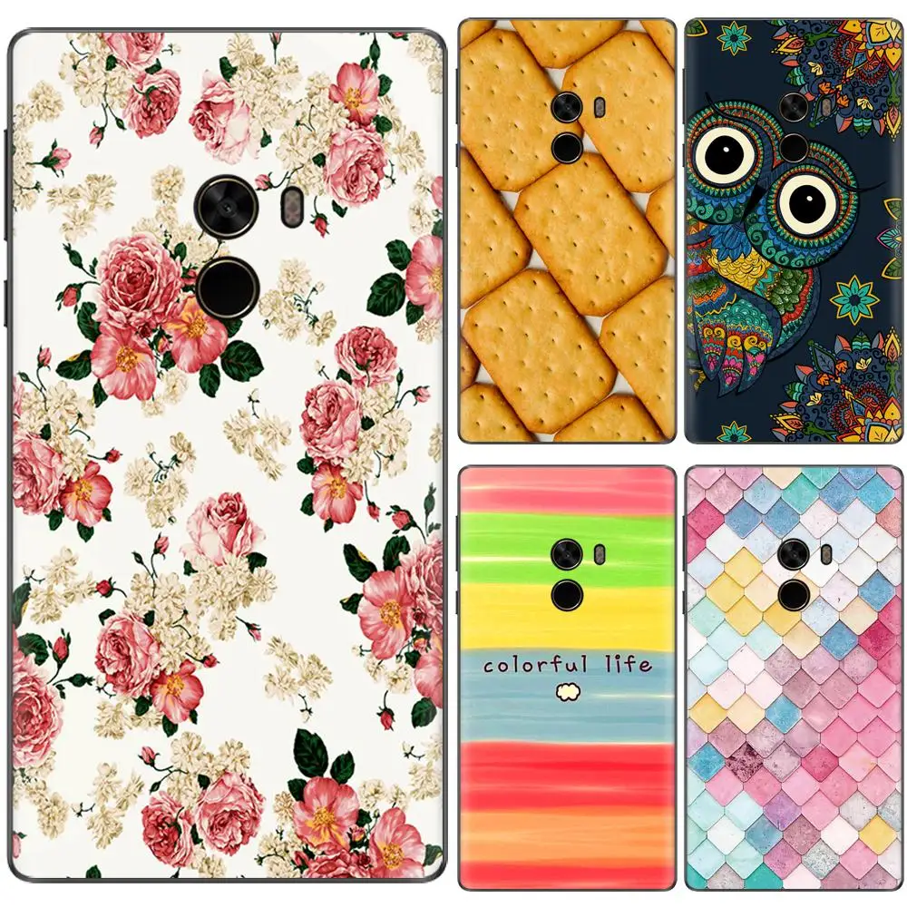 Soft Phone Case For Xiaomi Mix 2 5.99-inch Stylish Design Colorful Painted TPU Silicone Back Cover |