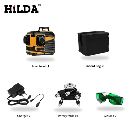 SET 2 HILDA 12 линий лазерный уровень 3D самонивелирующийся 360 горизонтальный и вертикальный крест супер мощный зеленый лазерный луч линии - Цвет: SET 2