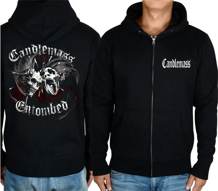 

6 designs Harajuku Zipper Hoodies Candlemass Brand Cotton Rock jacket punk hardrock Skull sweatshirt fleece sudadera tracksuit