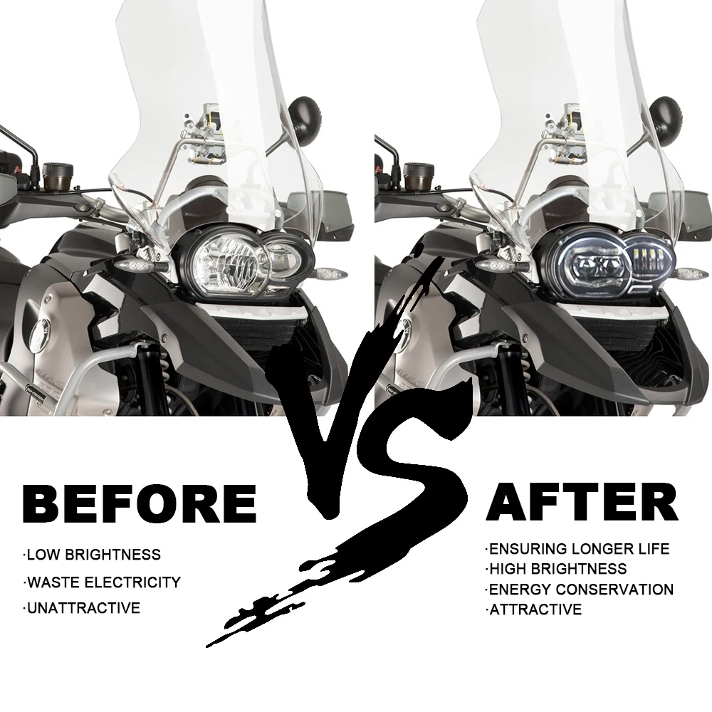 Светодиодная передняя фара с белым DRL для BMW R1200GS R1200 GS adv LC 2004 2012 подходит масляного