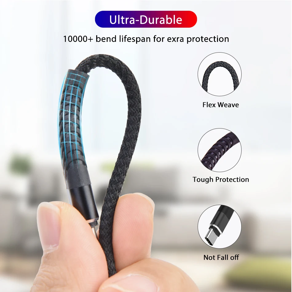 CHOETECH usb type C Micro USB кабель 3A для samsung Xiaomi huawei Быстрый зарядки передачи данных