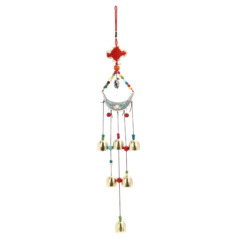 Этнический стиль Lucky Elephant Windchime медь 6 колоколов Открытый Живой дворовый садовый