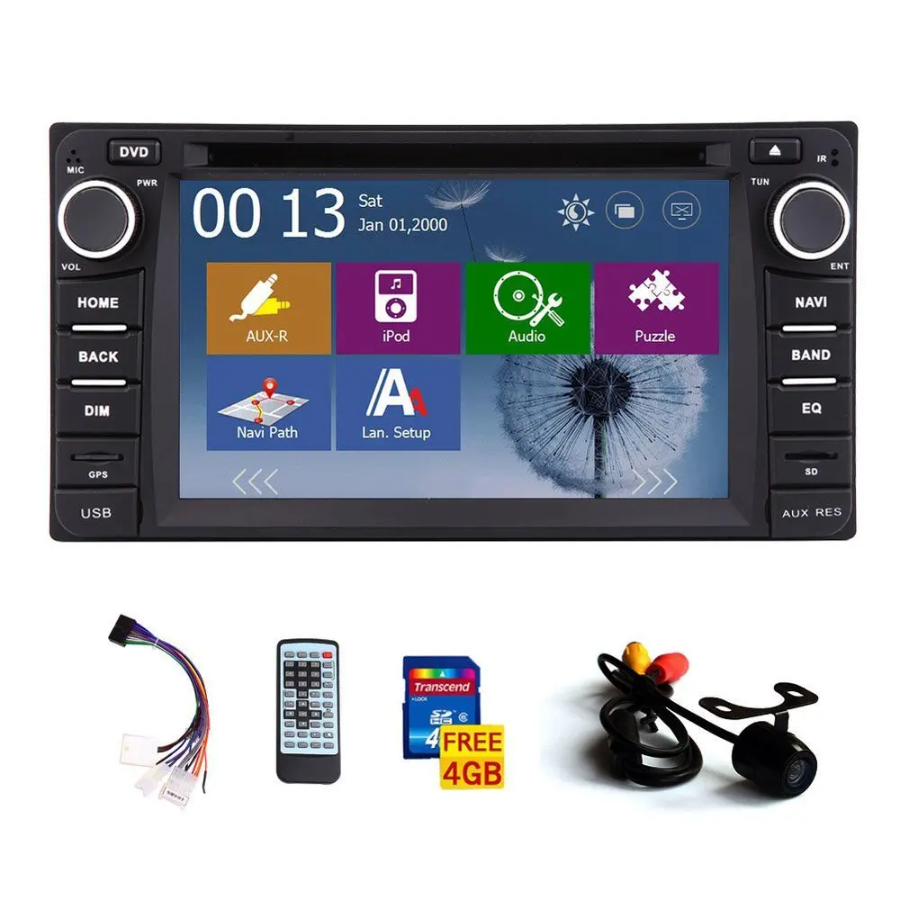 Goedkoop GRATIS Achteruitrijcamera + 2 Din GPS Autoradio Radio Voor Toyota Corolla Ex 2008 2009 2010 2011 2012 2013 Dvd-speler Bluetooth Ipod FM/AM