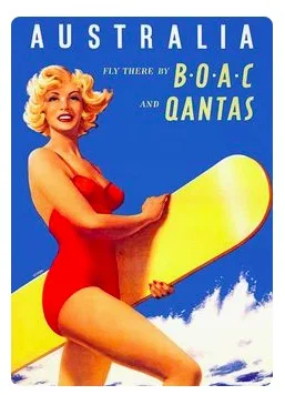 B.O.A.C Qantas Австралия путешествия Тур ретро ВИНТАЖНЫЙ ПЛАКАТ холст живопись DIY обои
