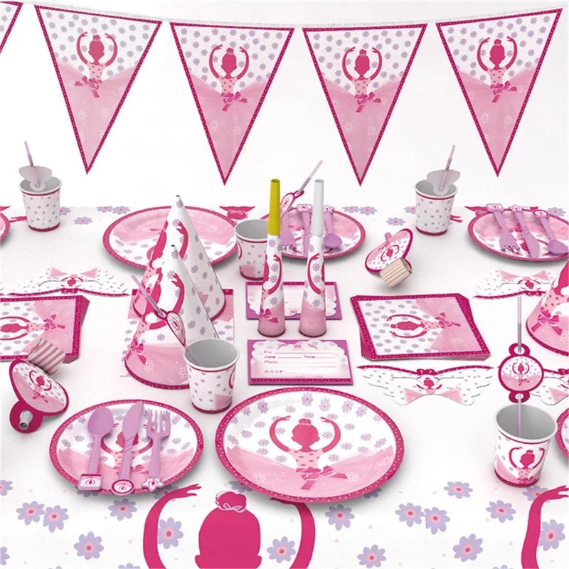 Милые балетные костюмы для девочек тема вечерние посуда тарелки салфетки с днем