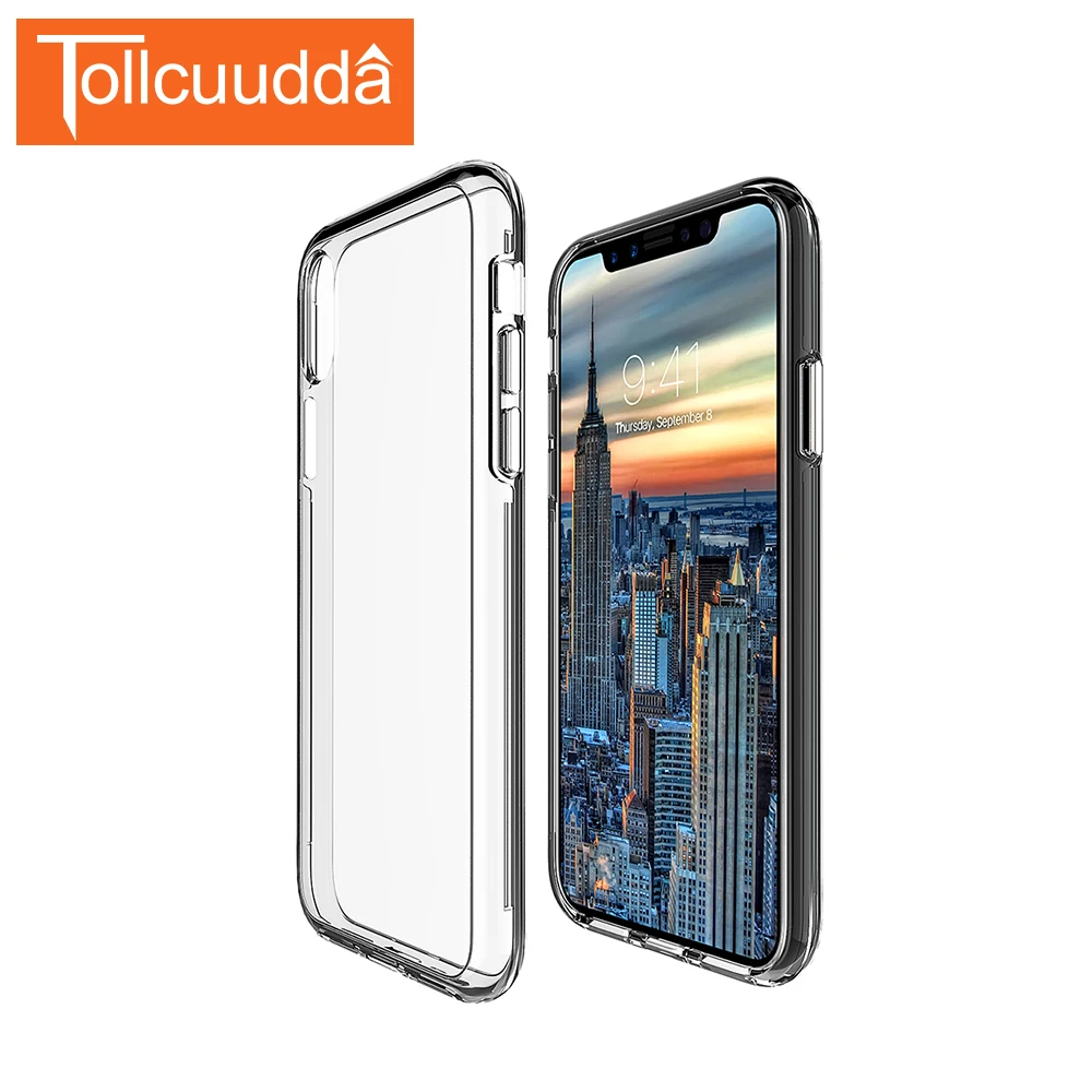 Tollcuudda для IPhone X случае ТПУ & PC Простой Прозрачный чехол Apple X|for iphone|transparent casecase for iphone