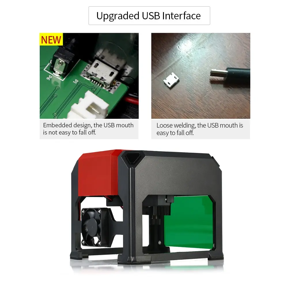 KKmoon 3000 mW USB Настольный лазерный гравировальный станок DIY CNC Лазерный