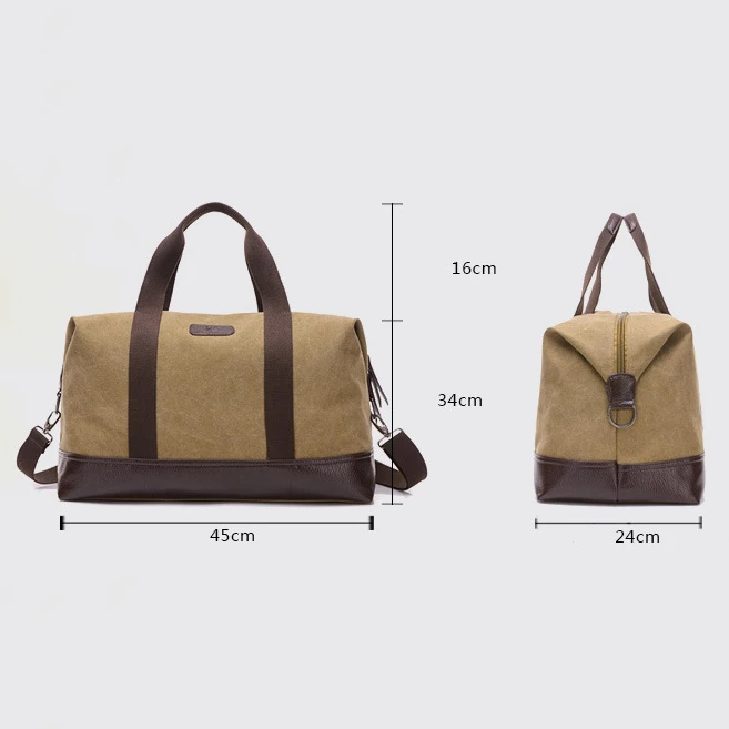 Canvas Leather Men Travel Bags Big Carry On Luggage Bags Handbag Duffel Bags T728 Travel Tote Large Weekend Bag Overnight