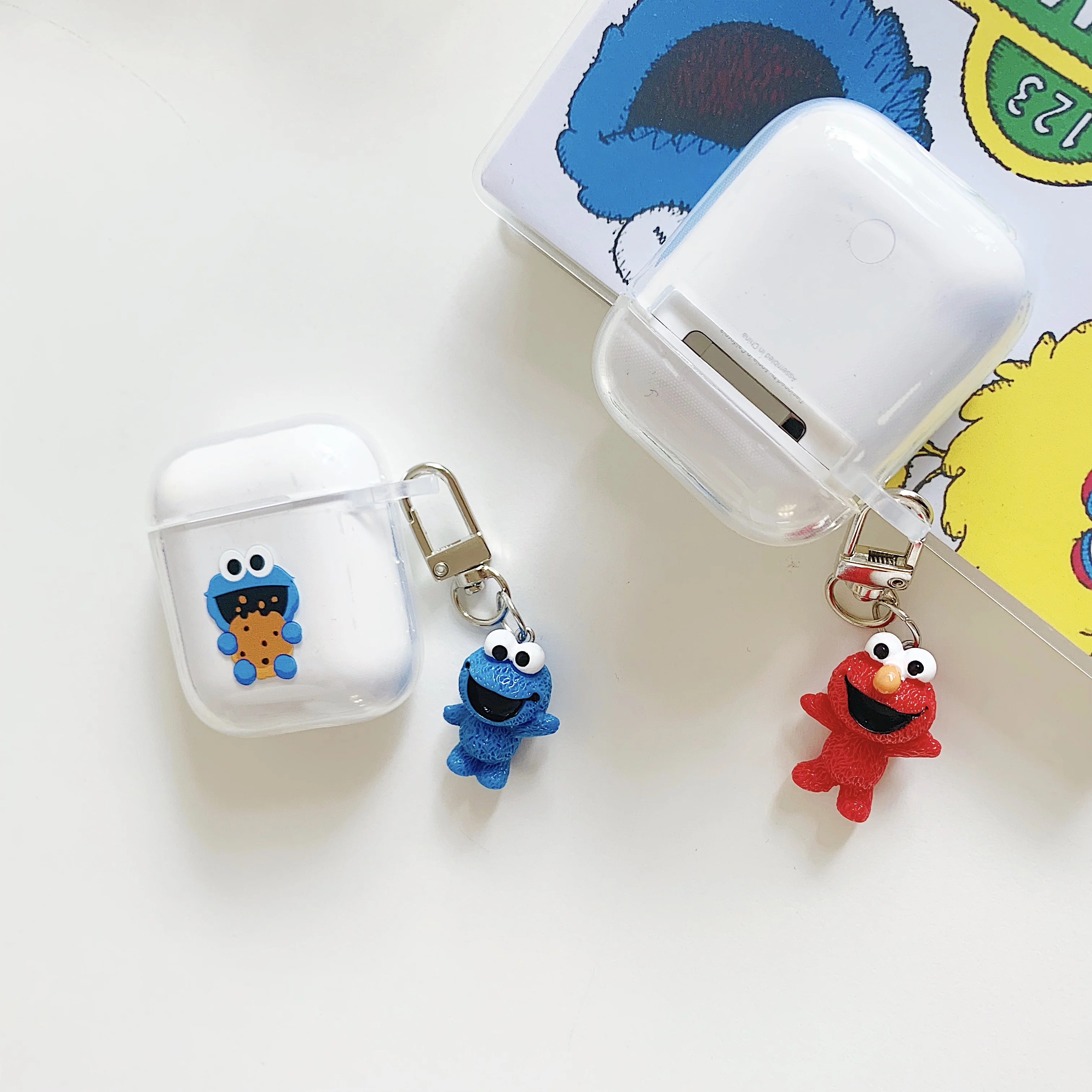 Улица Сезам Элмо печенья кукла кулон мультфильм беспроводной Bluetooth наушники