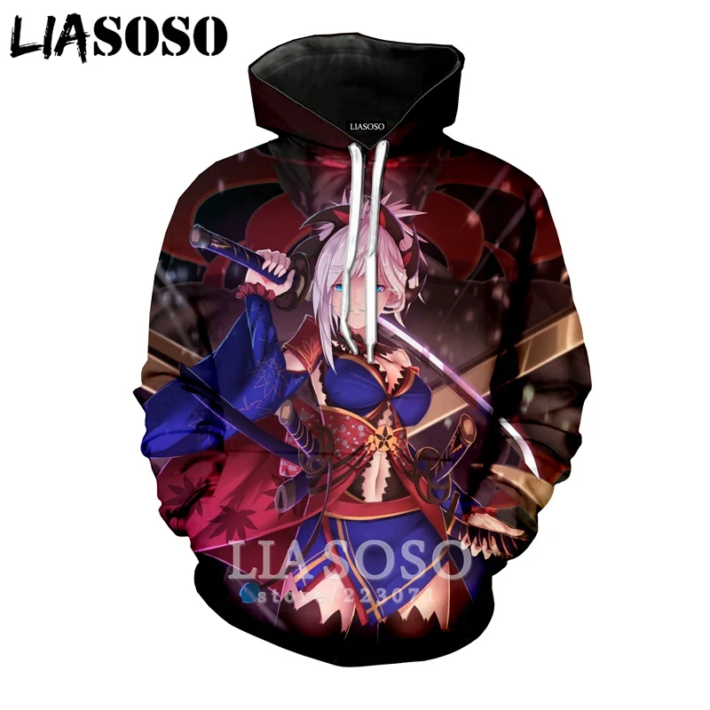 LIASOSO Зимний новый свитшот с 3D принтом для мужчин и женщин аниме Fate Grand Order