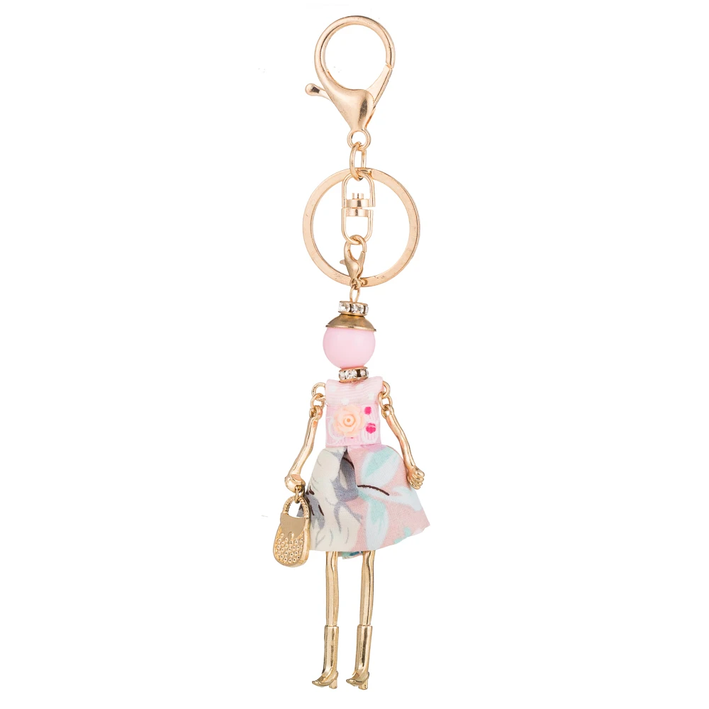 Милый весенний модный брелок для ключей в виде куклы машину подвеска с шармом